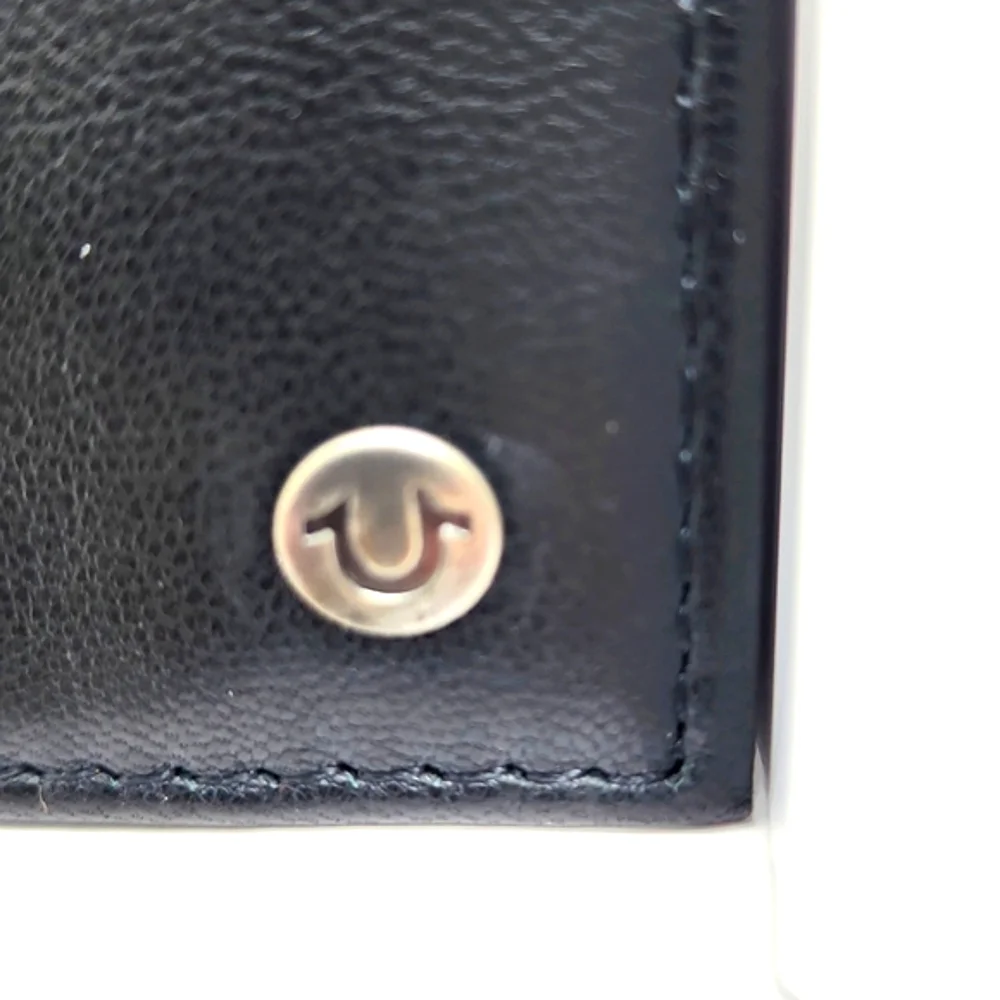 TRUE RELIGION WALLET & KEYCHAIN SET, BLACK